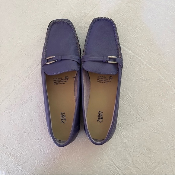 Valley Lane Gertrude Purple Leather Loafers Flats 9 1/2 - Picture 3 of 11